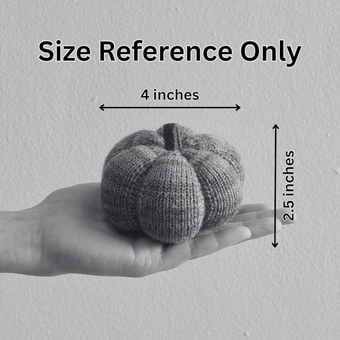 Your Heart's Content Cozy Mini Knit Set of 3 Ivory Pumpkins, Table top décor, Fall Accent Bowl Filler, tablescape, New Apartment Fall Gift (Snowdrop Multi-Size Set)