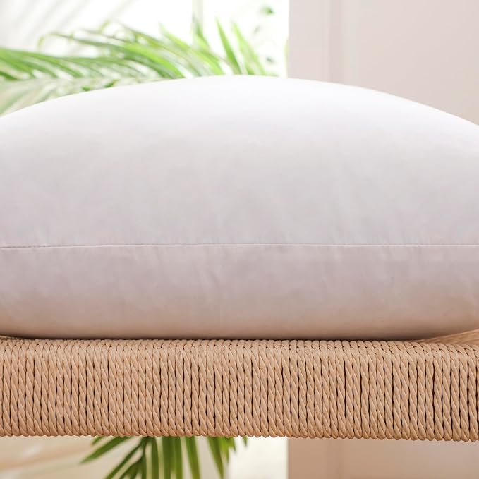 12x20 Inch Gold Goose Down and Feather Throw Pillow Inserts-2 Packs,White,Super Soft Cover,Double Layer Dwon Proof Design,High Filling Weight.