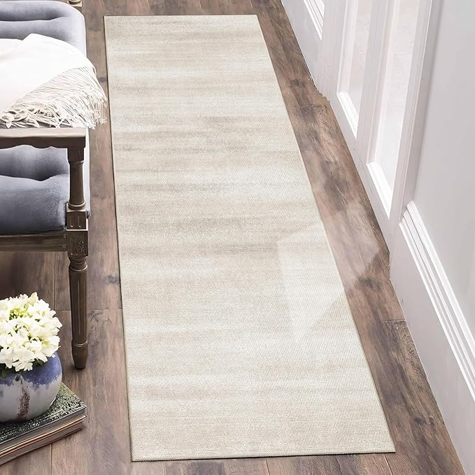 Enkor Runner Rugs for Hallway, 2x6 Washable Soft Non Slip Abstract Rugs for Kitchen, Modern Mat for Entryway Living Room Bedroom Beige & White