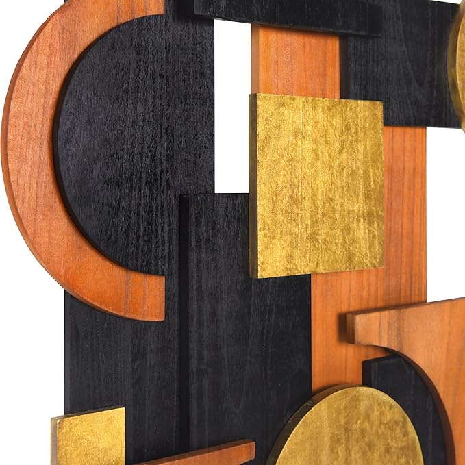 Empire Art Direct Amber Embraces I & II Hand Made & Hand Finished Dimensional Solid Wood Abstracts