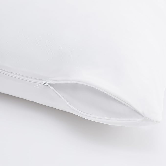 Serta Power Chill Cooling Pillow Protectors, Stain Resistant and Zippered Pillow Protector, Protects Pillow from Dust and Dirt (2 Pack), Standard/Queen, White
