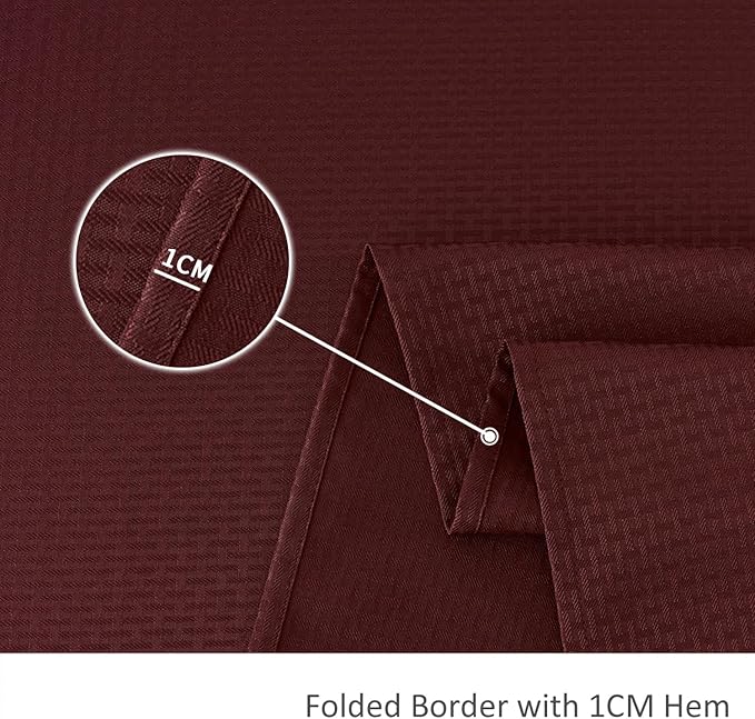 maxmill Tablecloth Weaved Texture Stain Resistant Waterproof, Wrinkle Resistant Washable Table Cloth, Fabric Table Cover for Dining Room, Indoor Outdoor Use, Rectangle 60 x 120 Inch, Burgundy