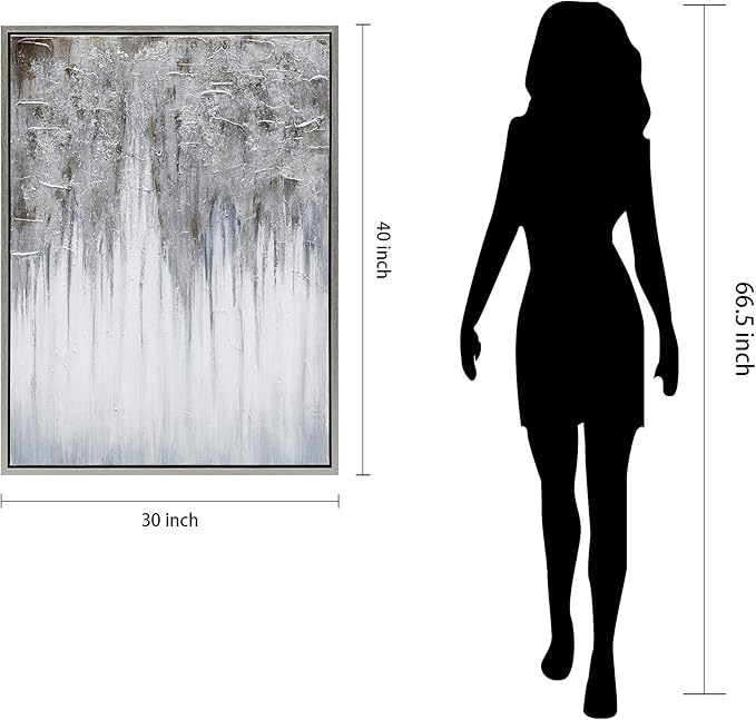 Empire Art Direct Abstract Wall Art Textured Hand Painted Canvas by Martin Edwards, Champagne Frame, 40" x 30", Iceberg