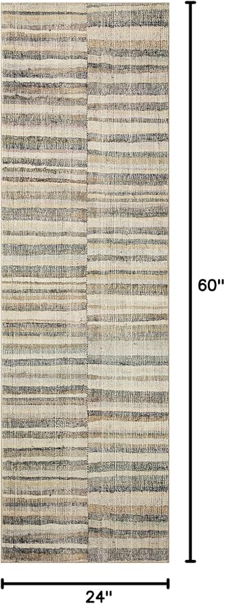 Loloi Chris Loves Julia Humphrey Collection HUM-01 Natural/Moss 2'-0'' x 5'-0'', .38" Pile Height, Accent Rug feat. CloudPile