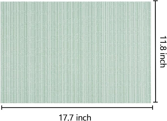 AHHFSMEI Placemats for Dining Table Set of 8 Woven Vinyl Plastic Place Mats Non-Slip Heat Insulation Stain Resistant Table Mats Washable Easy Clean Placemats (Multi Green,8)