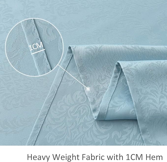 maxmill Square Tablecloth Damask Design Water Proof Wrinkle Free Heavy Weight Soft Tablecloth Decorative Table Cover for Outdoor and Indoor Use Square 60 x 60 Inch Blue Haze