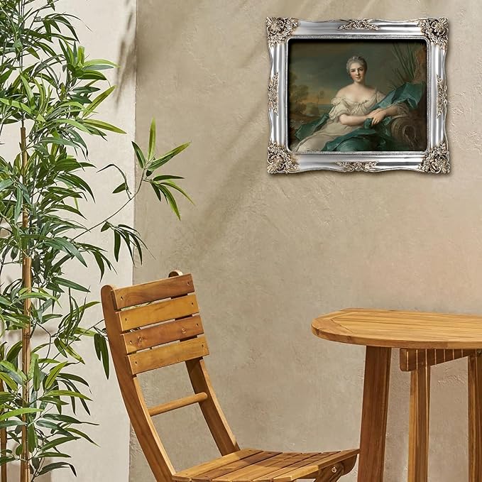 Silver Picture Frame 8x10 Vintage Victorian Picture Frames Antique Gothic Baroque Ornate for Wall or Tabletop Display, Fits 8x10 or 5x7 Photo with Mat