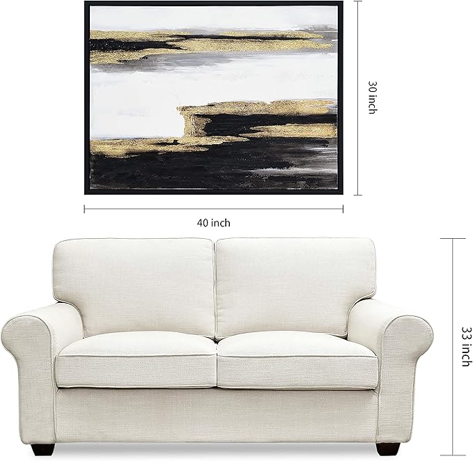 Empire Art Direct Abstract Wall Art Textured Hand Painted Canvas Art by Martin Edwards, Black Framed Wall Art, 40" x 30", Solemn Night