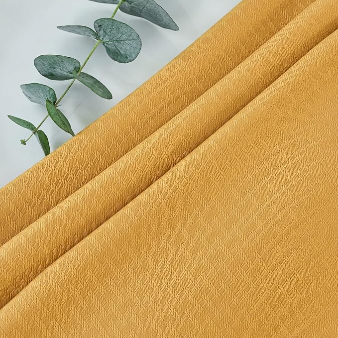 maxmill Rectangle Tablecloth Weaved Pattern Waterproof Spillproof Wrinkle Free Table Cloth, Kitchen Dining Tabletop Decoration, Fabric Table Cover for Holiday Parties, 52 x 70 Inch, Ochre Yellow
