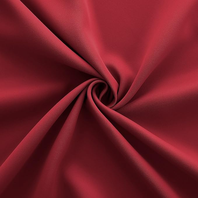 KOUFALL Red Blackout Curtains 72 Inches Long for Living Room,Decorative Christmas Home Movie Theater Curtains for Kids Bedroom