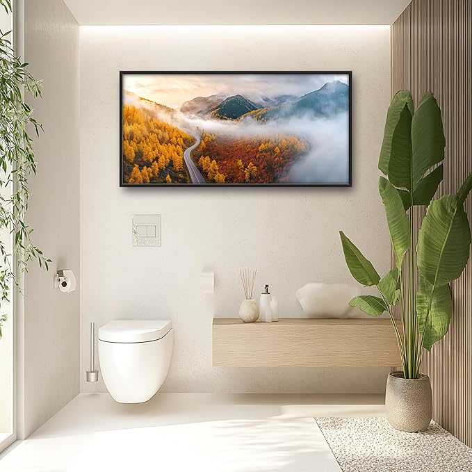 Mountain Large Wall Art Framed Wall Decor for Living Room, Mountains Forest Pictures Oversized Canvas Print Painting Modern Extra Large Framed Artwork for Bedroom Office Home Decor 60"x30"