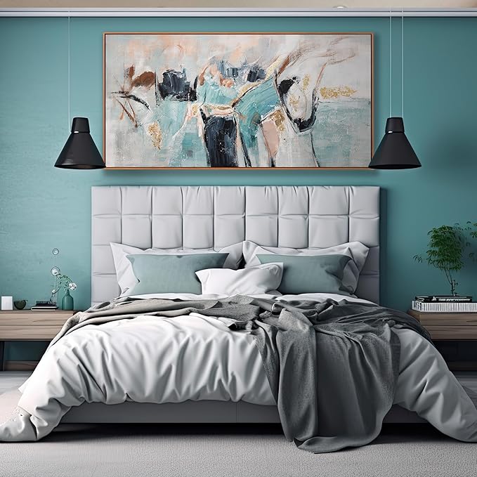 Dimpaga Abstract Wall Art Framed Ready To Hang Home Decor Artwork Wall Art Colorful Fantasy Graffiti Prints Canvas Painting For Living Room Bedroom Office Apartment Decoration 24"X48"