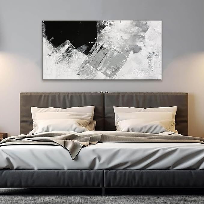TAIJXAGSG Abstract Canvas Art Wall Decor Painting Home Wall Decor 20x40 Inch Decorations Black Grey Abstract Wall Art Office Canvas Picture For Bedroom Kitchen Office Artwork