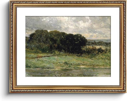 ARPEOTCY Vintage Gold Framed Large Wall Art, Swale Land Scenery Retro Paintings, Canvas Prints Artwork with Antique Frame, Victorian Wall Picture Decor for Room Gallery Living Room 16x20 inch