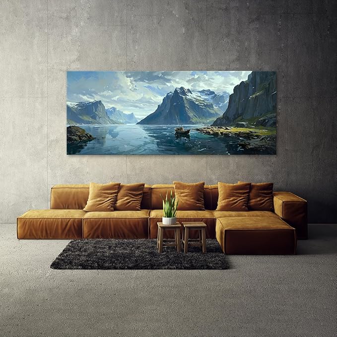 Sense Canvas Scandinavian Norwegian Serenity 4 Canvas Art - Home Decor Wall Art Print Poster Painting Medium 30x12 / 1.5"