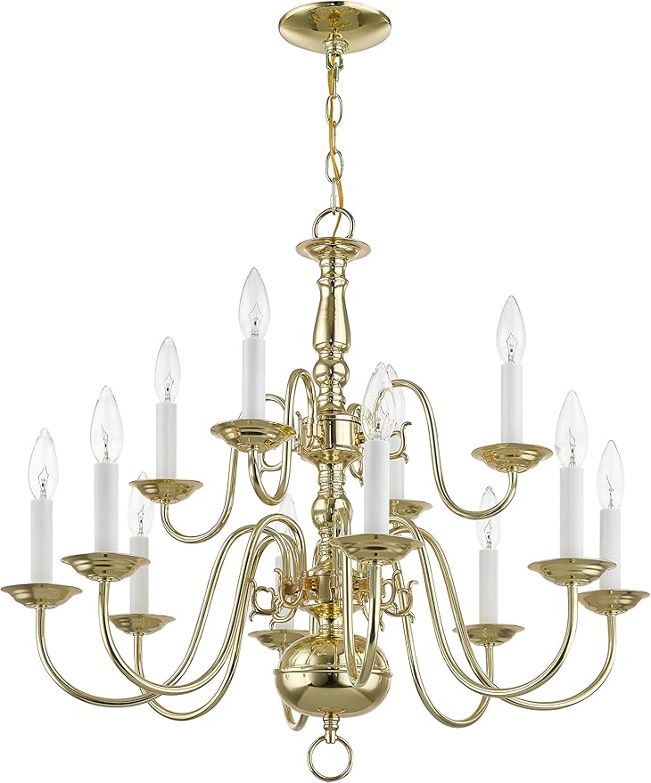 Livex Lighting 5012-02 Williamsburgh 2-Light Wall Sconce, Polished Brass