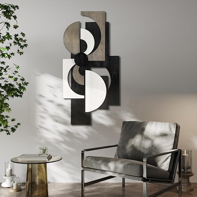 Empire Art Direct "Luminus Dusk Handmade Dimensional Solid Paulownia Wood Abstracts Wall Art, Ready to Hang, Living Room, Bedroom & Office, 48" x 24"x 1.89"