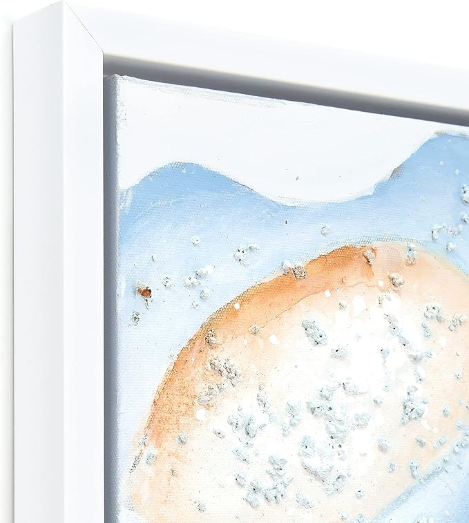 Empire Art Direct Abstract Wall Art Textured Hand Painted Canvas by Martin Edwards, White Frame, 40" x 30", Blue Elixer