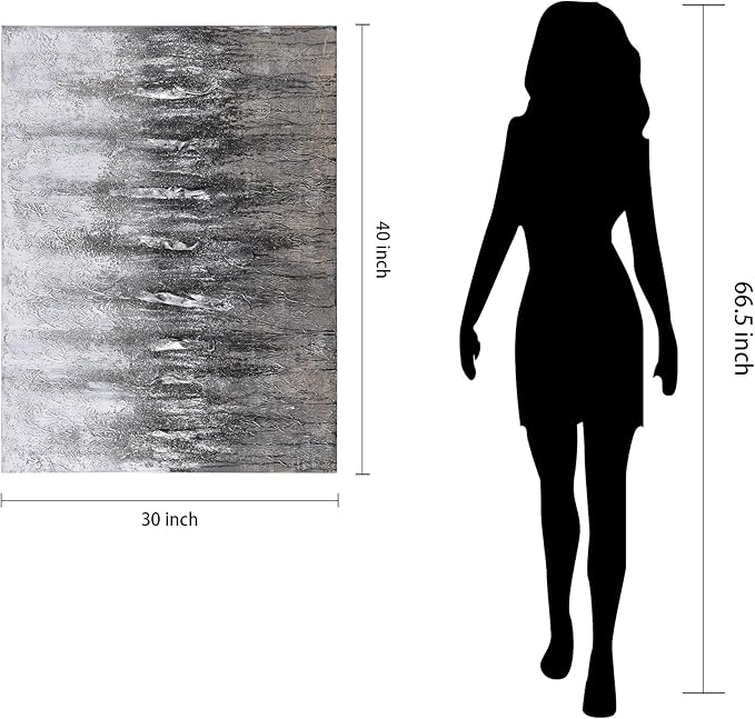 Empire Art Direct Abstract Wall Art Textured Hand Painted Canvas by Martin Edwards, Unframed, 40" x 30", Gray Frequency