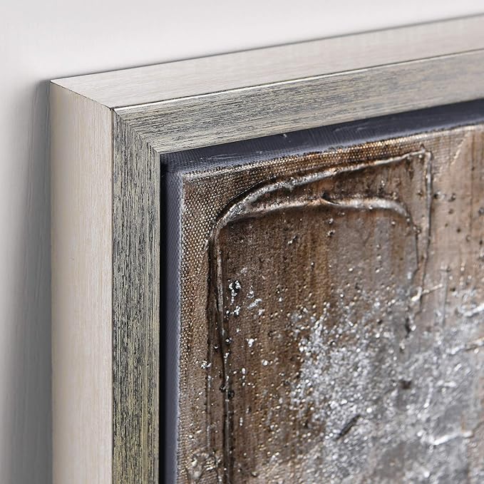 Empire Art Direct Abstract Wall Art Textured Hand Painted Canvas by Martin Edwards, Champagne Frame, 40" x 30", Iceberg