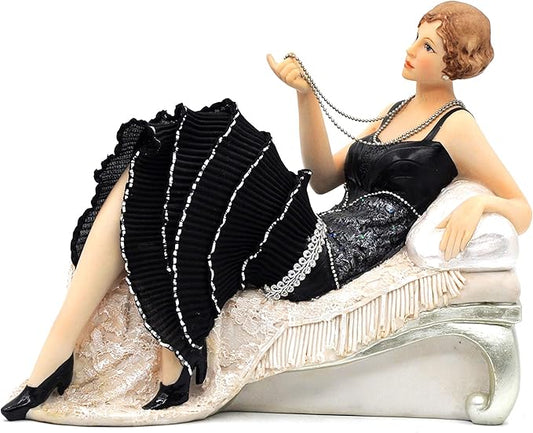 Comfy Hour Glamour Elegance Victorian Style Lady Collection Camille Lady Lying On Sofa Resin Art Figurine, 9-inch Height