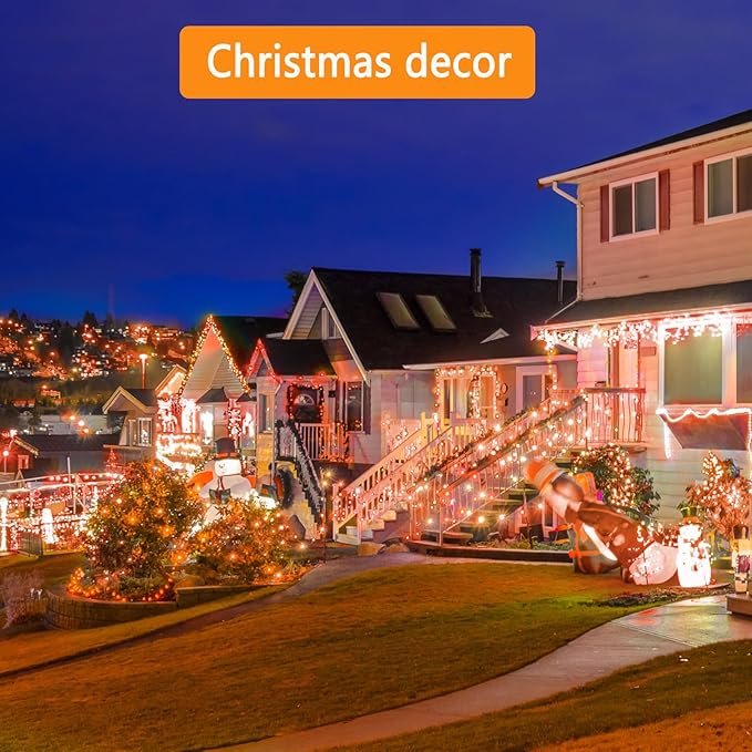 Kwaiffeo Super Long Halloween Lights: 1000LED 328FT 8 Modes Orange String Lights Outdoor Indoor for Halloween Decorations Fall Decor Outside Party Yard Tree, UL Plug
