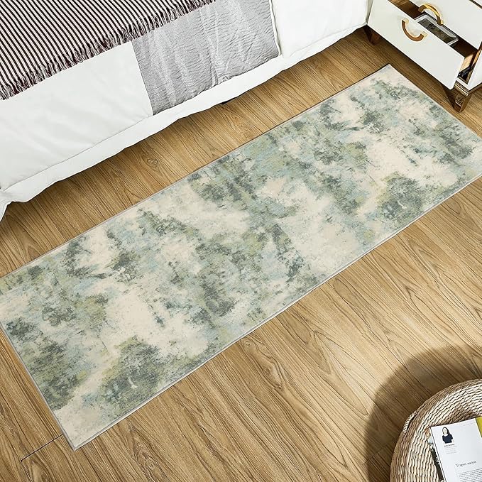 UMINEUX Runner Rug for Hallways, 2'x6' Washable Modern Abstract Hallway Rug with 𝐍𝐨𝐧- 𝐒𝐥𝐢𝐩 Rubber Backing, Low Pile Kitchen Rugs for Home Decor
