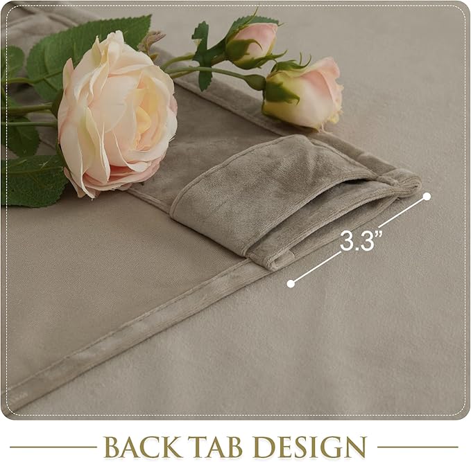StangH Camel Beige Curtains for Living Room 94 inches Long, Back Tab Heavy Duty Thermal Insulated Curtain Panels for Dining Room/Theater, Neutral Home Decor, W52 x L94, 2 Panels
