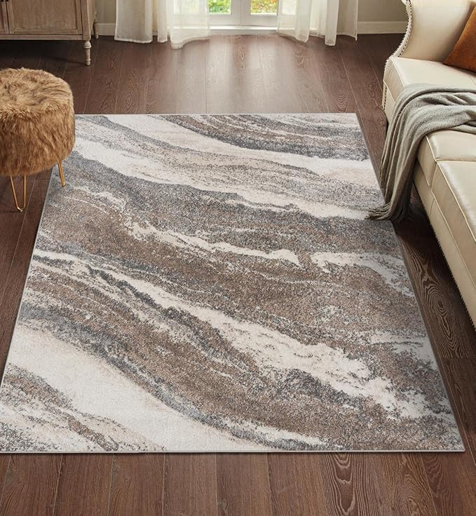 LUXE WEAVERS Lagos Collection 7983 Grey 6x9 Art Deco Area Rug