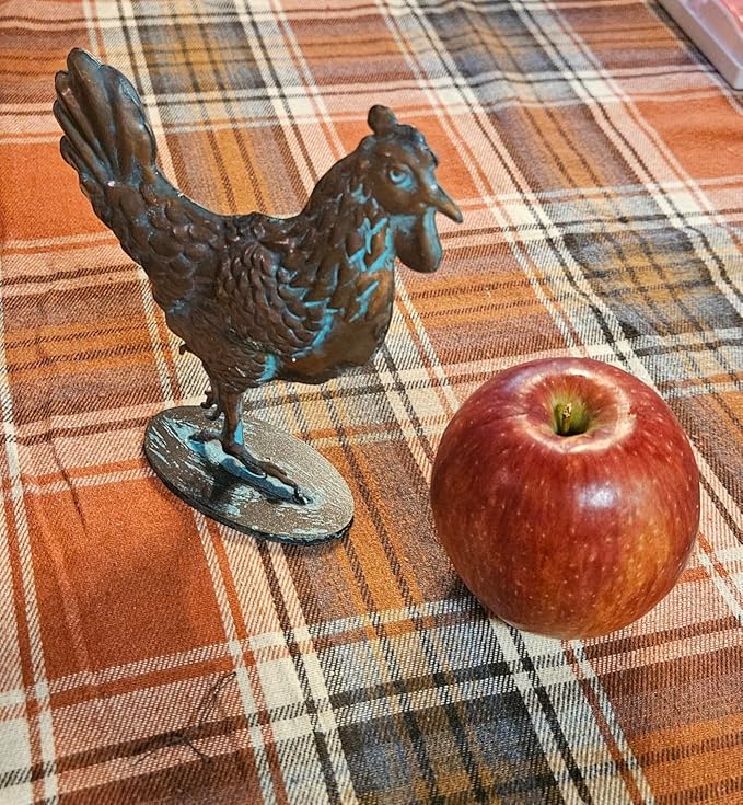 Metal Rooster Statue Table Art Sculpture Antique Copper Vintage Chicken Table Decor Rustic Country Rooster Figurine Tabletop Decoration Gifts for Home Kitchen Office Hotel Countertop Ornament