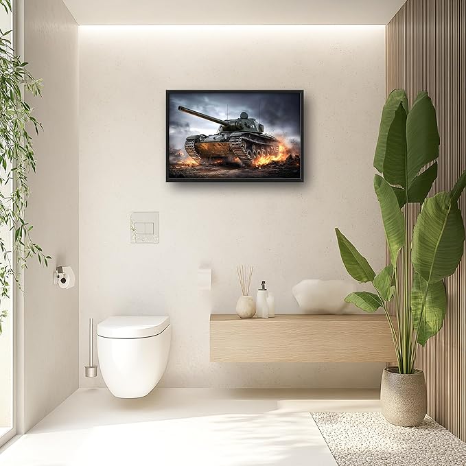 Military Tank Large Wall Art Framed Wall Decor for Living Room Tank Pictures Oversized Canvas Print Painting Modern Extra Large Artwork for Bedroom Office Home Decor 36"x24"