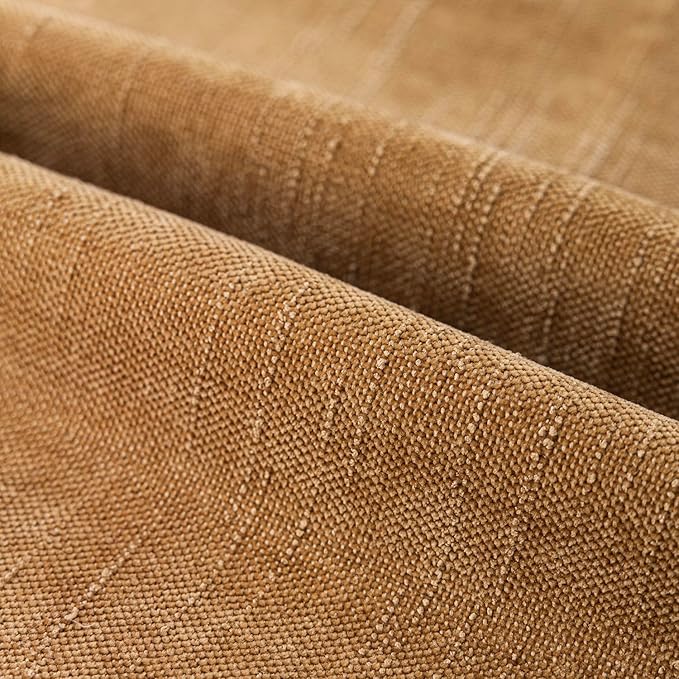 Foindtower Set of 2 Soft Textured Chenille Throw Decorative Pillow Covers Square Accent Solid Cushion Cover Neutral Farmhouse Pillow Case for Couch Sofa Bedroom Living Room 26x26 Inch,Golden Brown