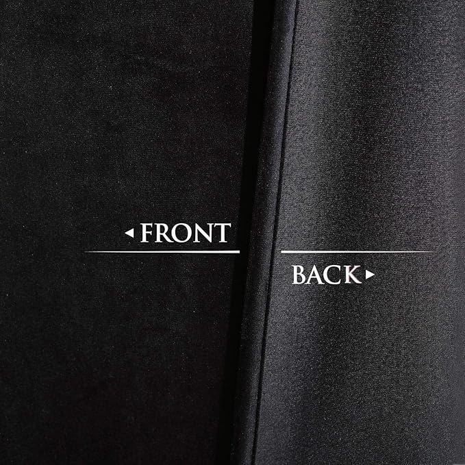 StangH Black Curtains 105 inches Long - Blackout Velvet Living Room Curtains Back Tab Thermal Insulated Heavy Drapes for Bedroom Home Theater Office Studio, W52 x L105, 2 Panels