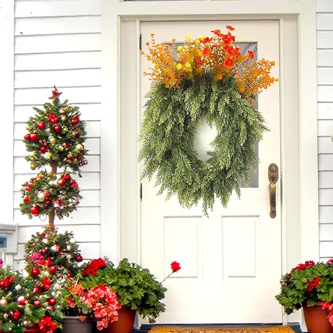 6 ft Christmas Ceda Garlands for Mantel Fireplace, Realistic Pine Garland Thick & Lush Artificial Greenery Green Faux Garland for Table Stairs Window Indoor Outdoor Christmas Holiday Decorations