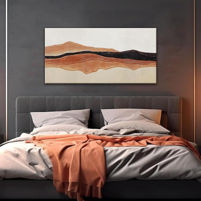 QSQ Abstract Canvas Art Wall Decor Red Brown White Wall Art Painting Abstract Art Prints Minimalist Decor Artwork Pictures For Bedroom Kitchen Office Bathroom Home Wall Decor 20" × 40"