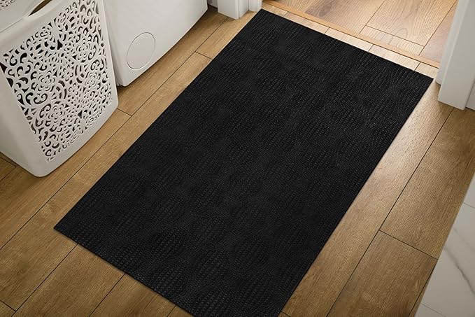 Modern Black Non Slip Door Mat 2x3 Non Skid Soft Rubber Back Door Mat for Entryway Kitchen Rug for Bathroom Mat Easy Cleaning Stain Resistant Non Shedding Carpet 2 x 3