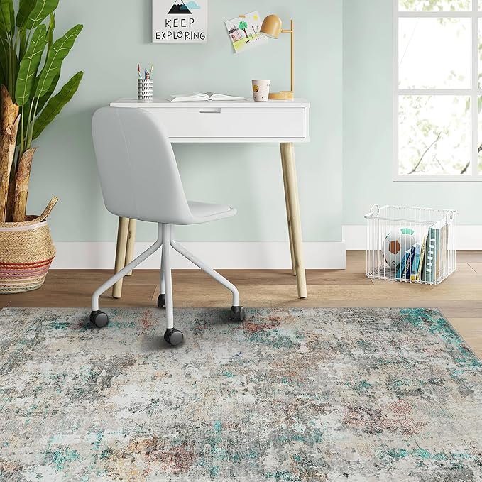 Modern Abstract 2x3 Area Rug Non Slip Non Shedding Low Pile Stain Resistant Rug for Entryway Kitchen Bedroom,Colorful