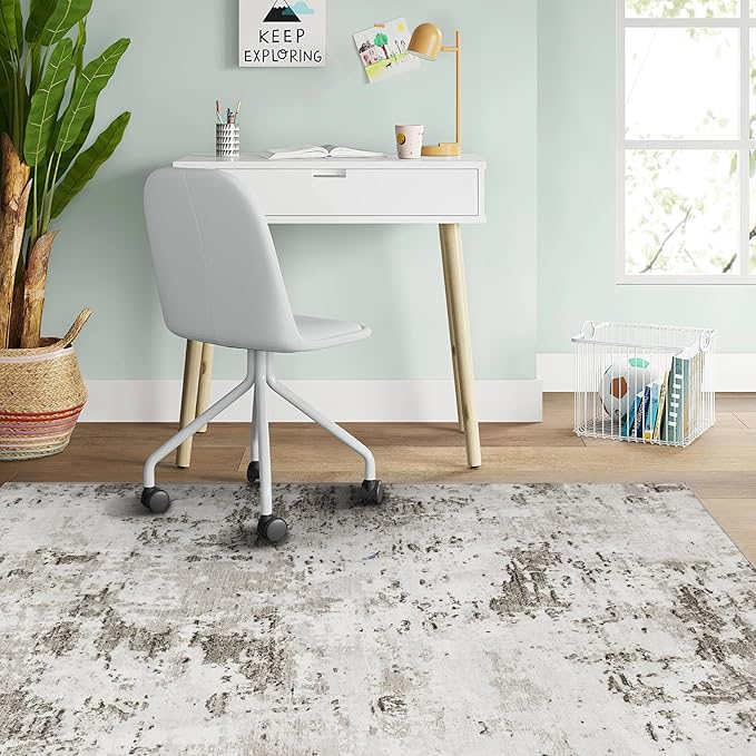 Modern Abstract 2x3 Area Rug Non Slip Non Shedding Low Pile Stain Resistant Rug for Entryway Kitchen Bedroom,Taupe/Beige