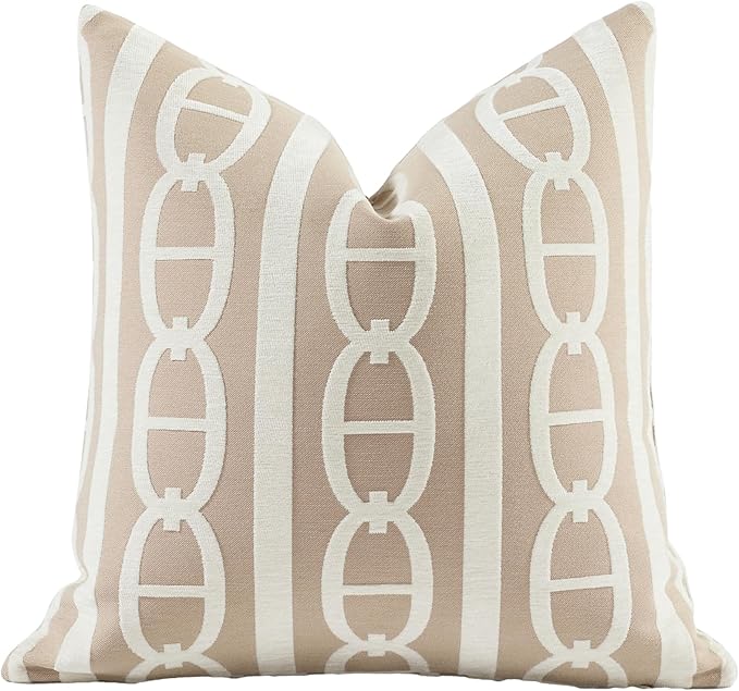 2025 New 22x22'' inches Throw Pillow Cushion Covers - Pignose Horseshoe Beige Color Chenille Jacquard Embroidery Luxury Modern Style Couch Sofa Bed Pillow Cover for Living Room Bedroom
