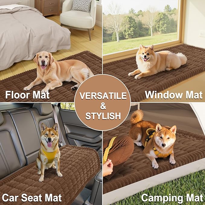 Smiry Couch Cover for Dogs Washable, Non Slip Fuzzy Pet Couch Covers for 3 Cushion Sofa Pet Friendly, Thick Soft Sofa Slipcovers Cushion Protector (Brown, 27.6" x 70.9")
