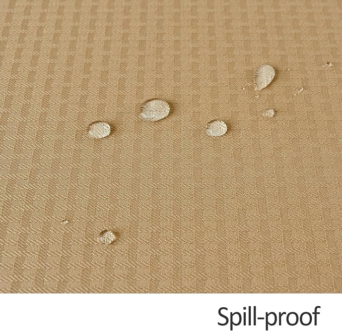 maxmill Weaved Texture Rectangle Tablecloth Water Resistant Wrinkle Free Spill-Proof, Soft Table Cloth for Dining Room Decoration, Banquet Parties Event Holiday Dinner, 60 x 84 Inch Beige