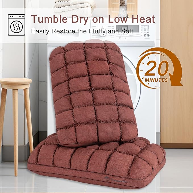 YOUR MOON Fluffy Support Bed Pillow Standard Size, Super Soft Premium Down Alternative Filling for Sleeping, Hotel Luxury Bed Pillows for Side and Back Sleepers (Brown)