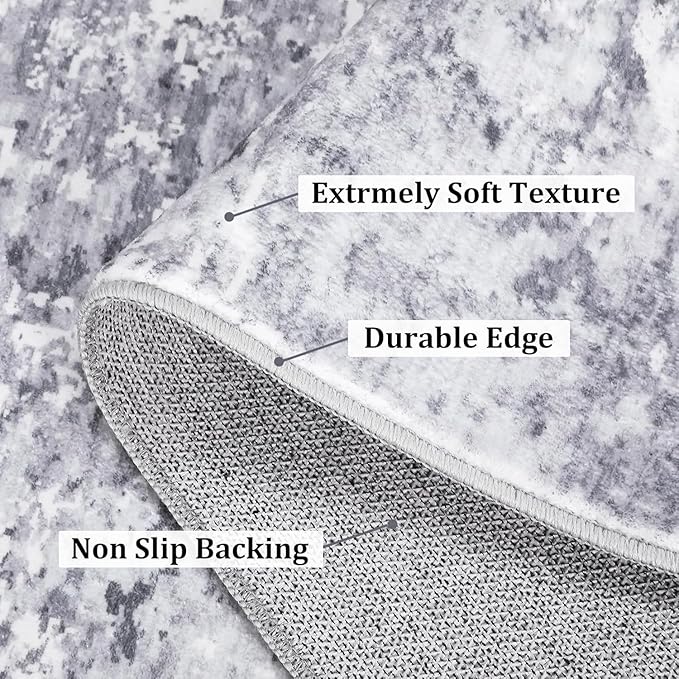 Modern Abstract 2x8 Runner Rug Washable Non Slip Stain Resistant Rug for Hallway Kitchen Bedroom Non Shedding Low Pile Indoor Floor Cover