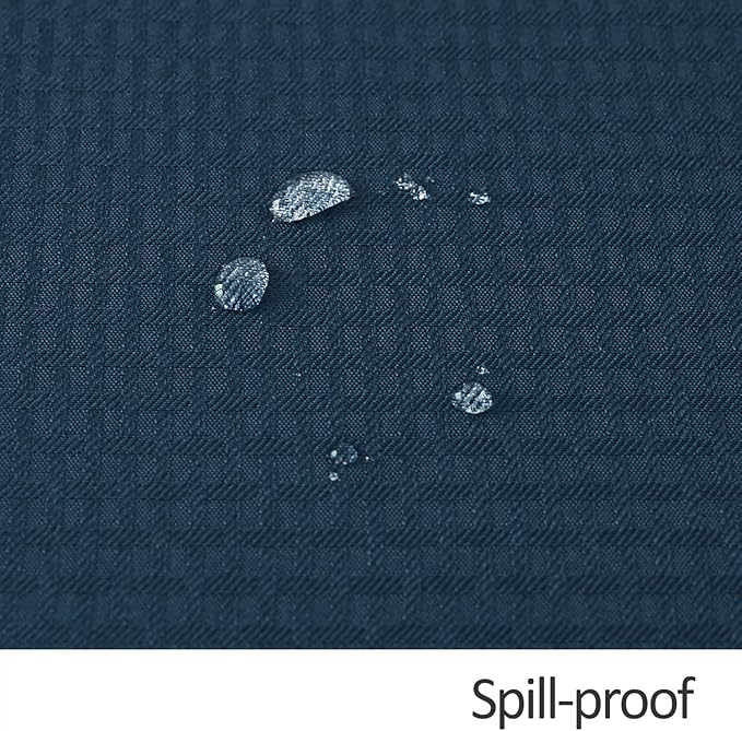 maxmill Weaved Texture Rectangle Tablecloth Water Resistant Wrinkle Free Spill-Proof, Soft Table Cloth for Dining Room Decoration, Banquet Parties Event Holiday Dinner, 60 x 84 Inch Navy Blue