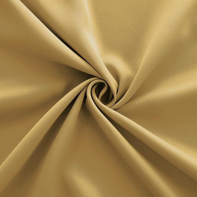KOUFALL Elegant Luxury Curtains for Living Room,Gold Grommet Room Darkening Blackout Drapes for Bedroom Sliding Glass Patio Door,Set of 2 Panels,102 Inches Long
