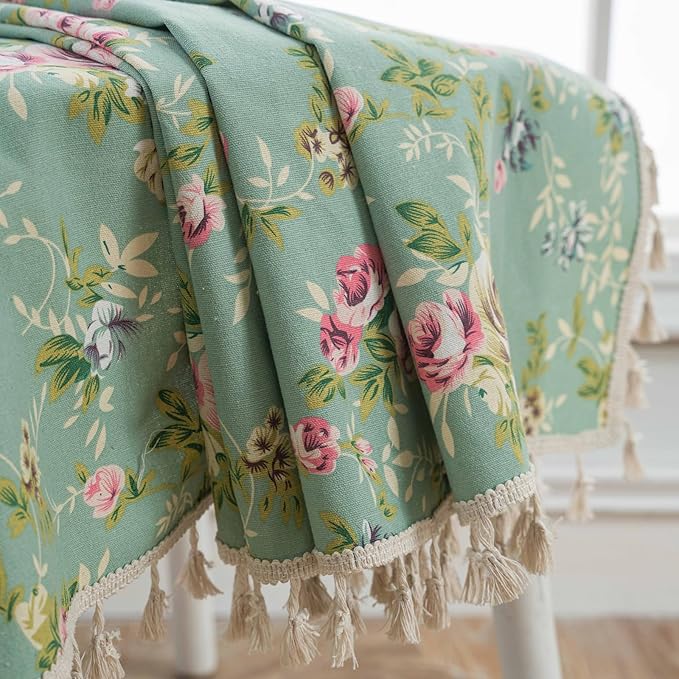 OYX Boho Curtains 84 Inch Length 2 Panels for Living Room, Bedroom Light Filtering Drapes, Farmhouse Vintage Country French Rustic Tassels Pattern Rod Pocket Aesthetic Decor Window Treatments