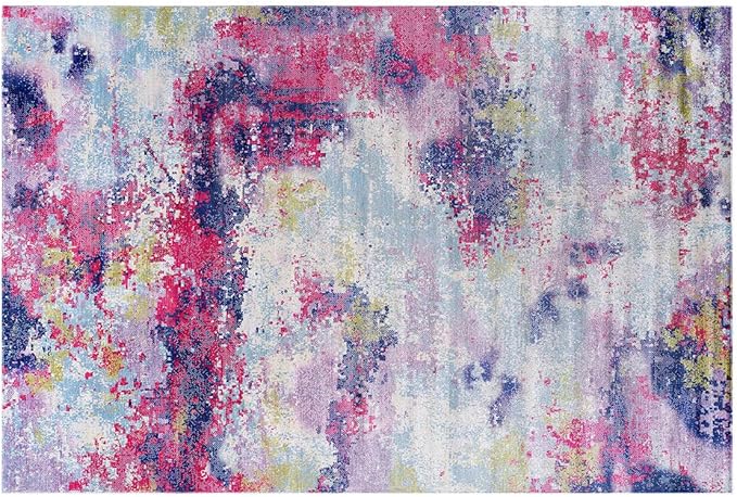 Non Slip Rugs 2x3 Modern Abstract Easy Silk Rubber Backing Soft Entryway Area Rug for Door Mat Easy to Clean Non Shedding Kitchen for Bedroom Indoor Carpet (Lilac - Purple, 2x3)