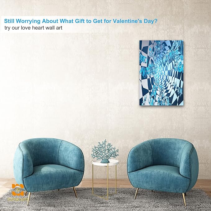 3D Effect Wall Art - 3D Metal Art Wall, Modern Abstract Tunnel Painting Picture Poster Prints for Bathroom, Framed Large Wall Art Pictures for bedroom wall decor 24”x36”x1Pcs