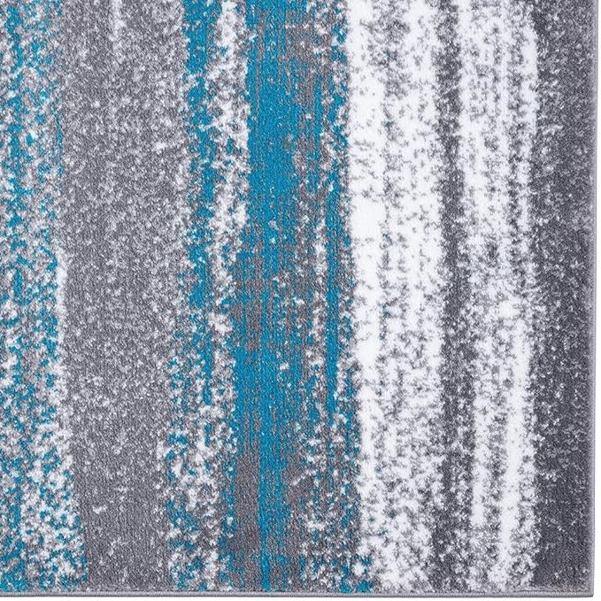 LUXE WEAVERS Modern Abstract Turquoise 4x5 Area Rug