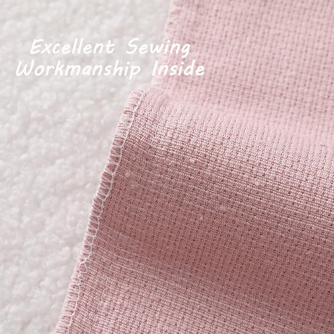 FUTEI Pack of 2 Pink Decorative Throw Pillow Covers 22x22 Inch Soft Cozy Solid Boucle Textured Cushion Case,Modern Home Decor for Couch Bed Living Room
